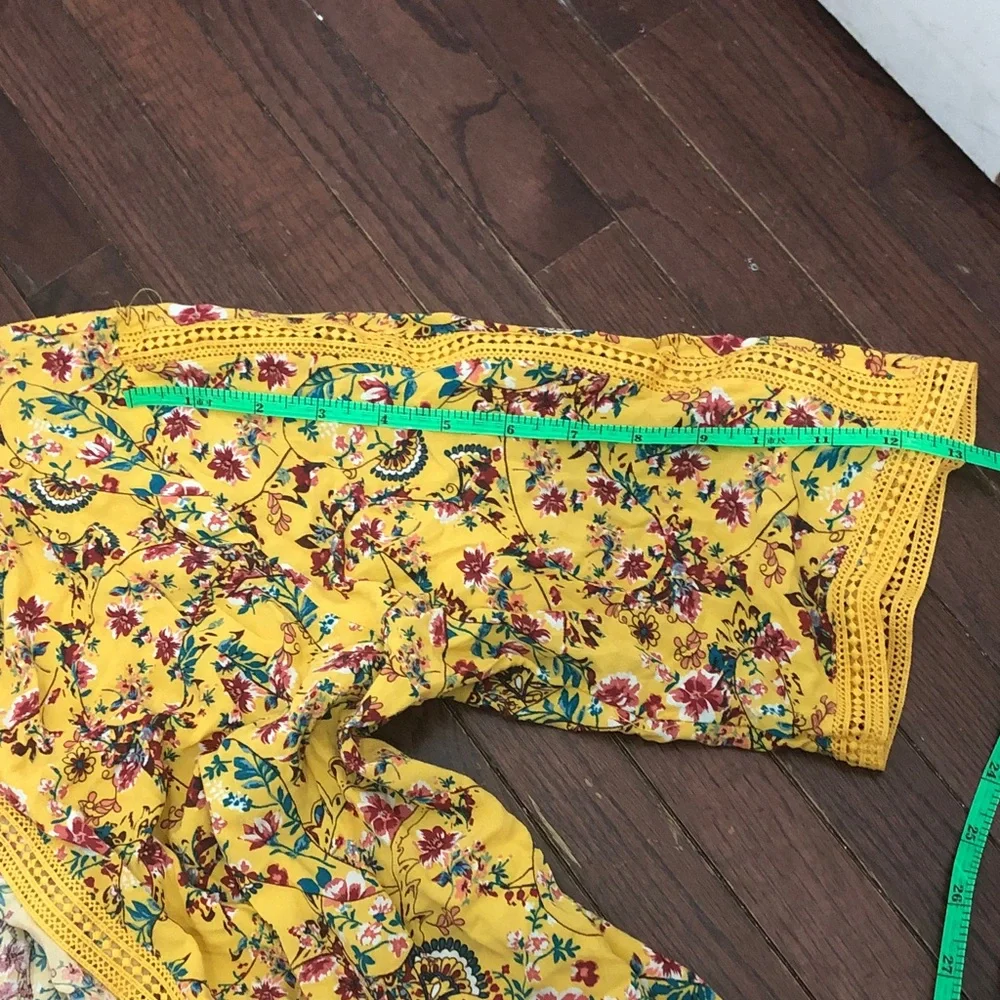 Belle Du Jour Floral Kimono with Yellow Trim - Picture 6 of 6